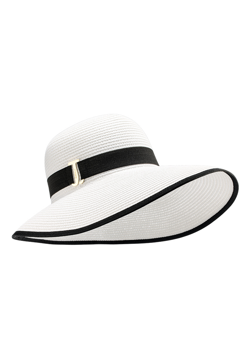 Шляпа с ассиметричными полями, цвет белый
