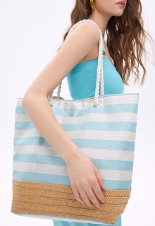 Пляжная сумка, цвет бело-голубой