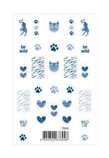 Переводные наклейки для дизайна ногтей «Дикая кошка»